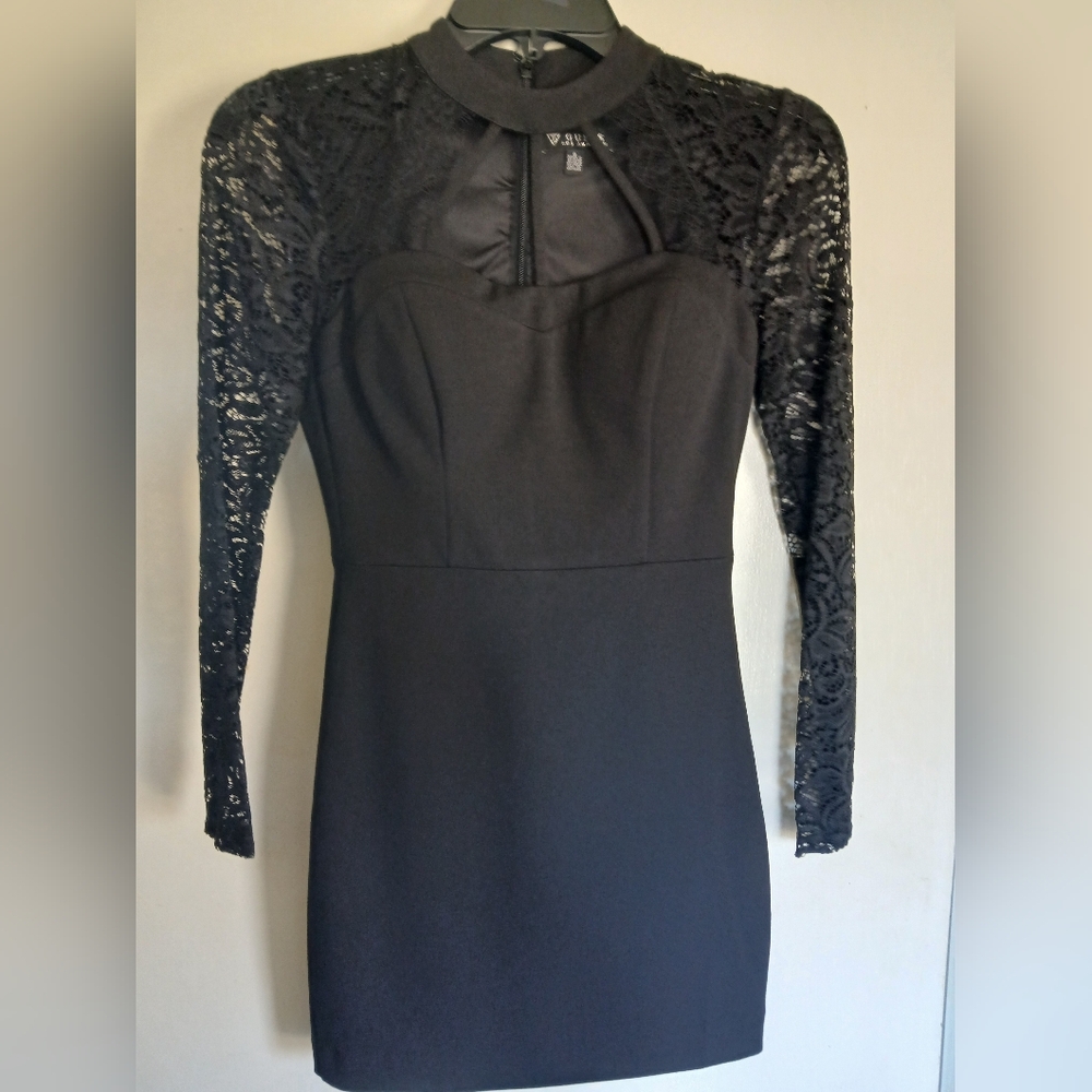 Guess Black Cut Out Sheath Dress